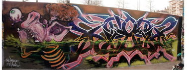 Graffiti Wall in Lyon - Photo by Kreshone - bew, gsm (2015)