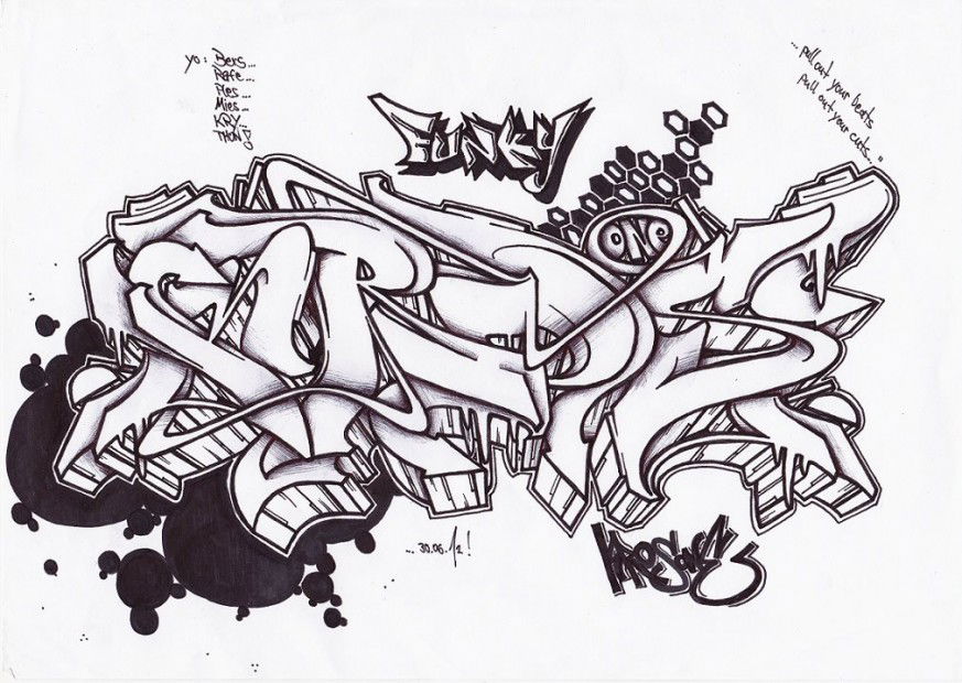 Graffiti Sketch in Aurich - Photo by Kros87 - Kros, KrosOne, Kros87 (2012)
