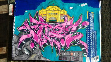 Graffiti Sketch in Melbourne - Photo by Kros87 - Kros, KrosOne, Kros87 (2014)