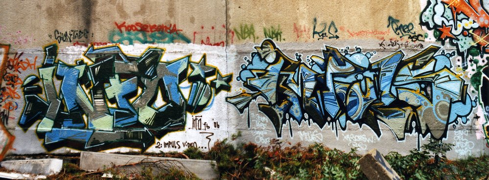 Graffiti Wall in Berlin - Photo by Ktown - Info, Impuls, Kes (2006)