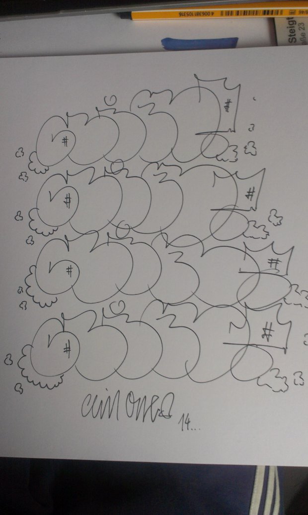 Graffiti Sketch - Photo by KurtClin - throw, up, Clin (2014)