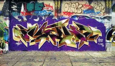 Graffiti Wall - Photo by KwantOne - Vilnius, Lithuania, Lietuva (2015)