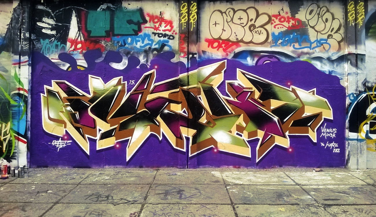 Graffiti Wall - Photo by KwantOne - Vilnius, Lithuania, Lietuva (2015)