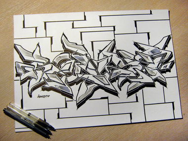 Graffiti Sketch - Photo by KwantOne - Sovyt, Minsk, Belarus (2016)