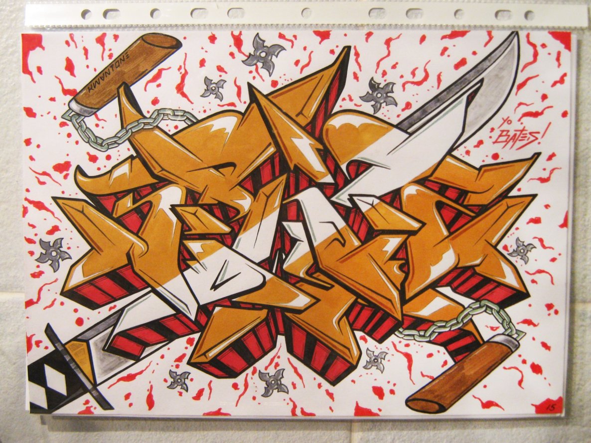 Graffiti Sketch - Photo by KwantOne - Ninja, Minsk, Bates (2015)