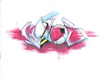 Graffiti Sketch in Goleniów - Photo by KwasDSL - Kwas, DSL, Pastel (2013)