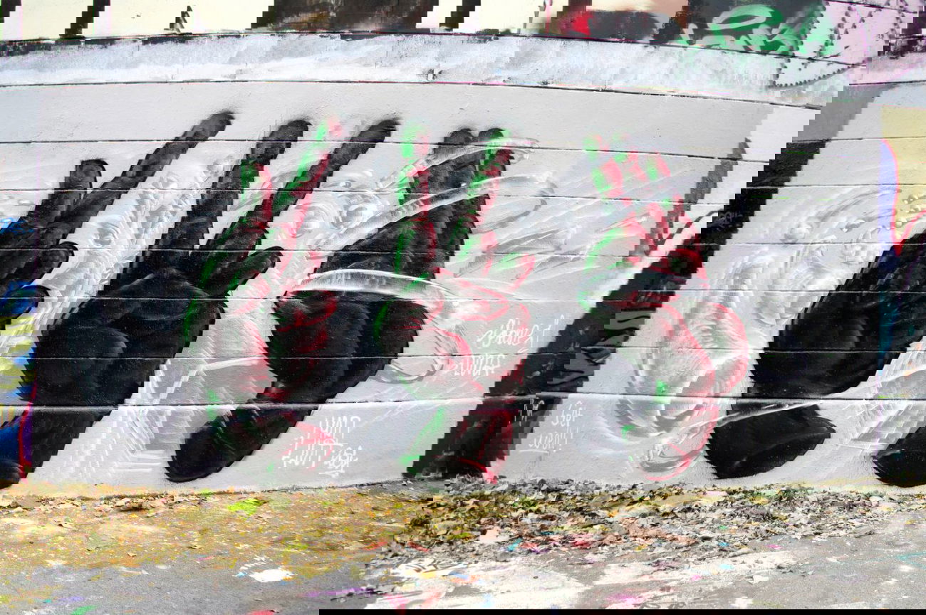 Graffiti Wall in Wien - Photo by LIA - lyea, hands (2014)