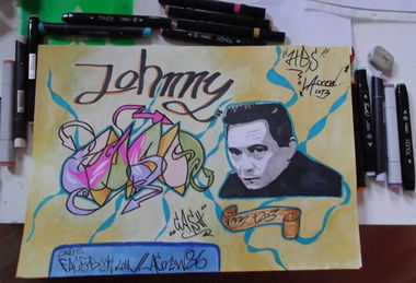 Graffiti Sketch - Photo by Lackaffe86 - sketch, johnny, cash (2013)