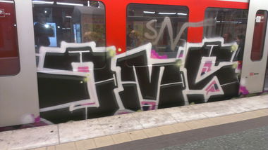Graffiti Train - Photo by Lackspotter - qms, hamburg, sbahn (2014)