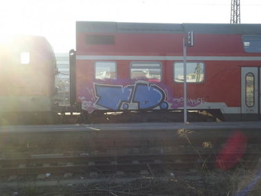 Graffiti Train in Leipzig - Photo by Lauch - mia, huke