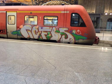 Graffiti Train - Photo by LeipzigHBF - IC, FBS, ICFBS (2013)