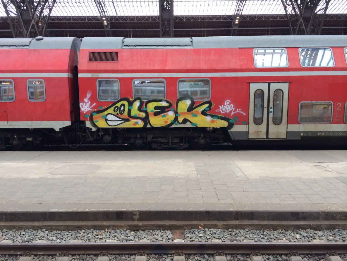 Graffiti Train - Photo by LeipzigHBF - Olek, Meter (2013)
