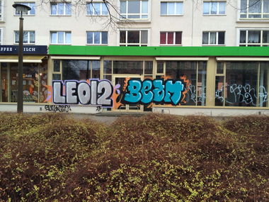 Graffiti Street Art - Photo by LeipzigHBF - Leo12, Beam, Slin (2014)