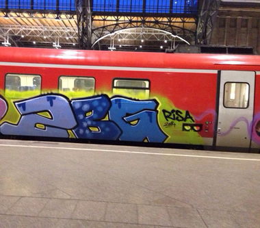Graffiti Train - Photo by LeipzigHBF - ZBG, Risa, Leipzig (2014)