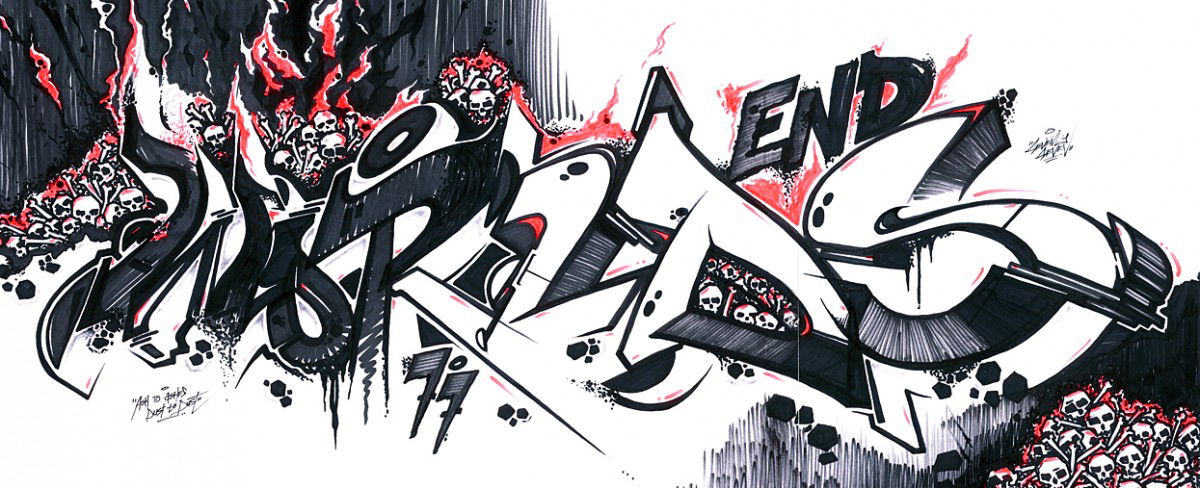 Graffiti Sketch in Baranovichi - Photo by Lets77