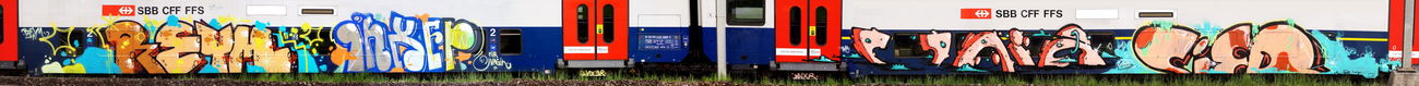Graffiti Train in Winterthur - Photo by Lindenbaum - Reym, Inxer, Voir (2013)