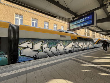 Graffiti Train in Paderborn  - Photo by Lkwpeter - Choe, samb, tnf