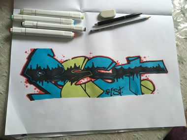 Graffiti Sketch - Photo by Lolyone - Loly, Rest