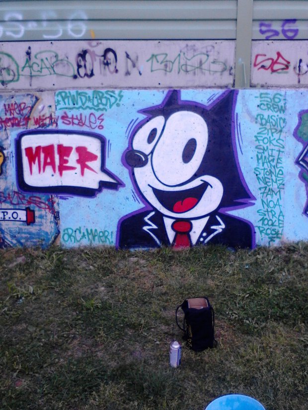 Graffiti Wall in Novi Sad - Photo by MAERONE - felix, cat (2014)