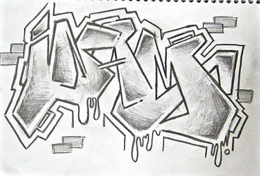 Graffiti Sketch in Pego - Photo by MANIONE - Inam, Mani, Manies (2014)