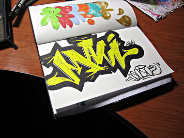 Graffiti Sketch in Pego - Photo by MANIONE - mani, manione (2014)