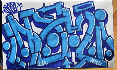Graffiti Sketch in Pego - Photo by MANIONE - mani, manione (2014)