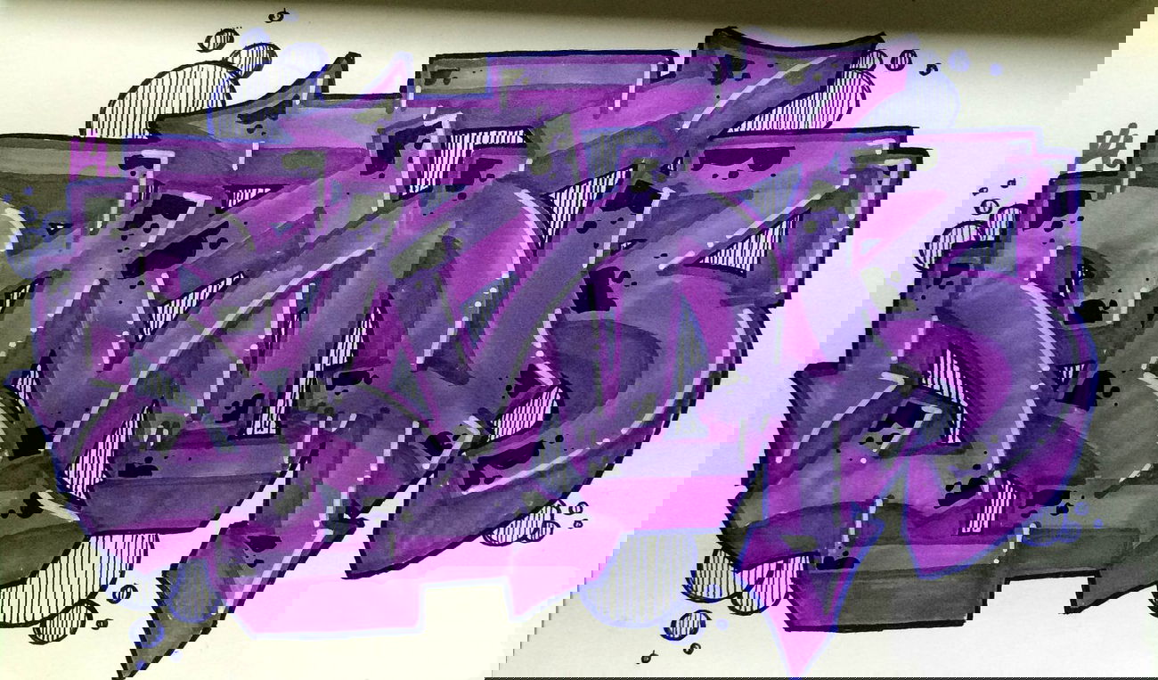 Graffiti Sketch - Photo by MANIONE - wildstyle, sketch, markers (2014)