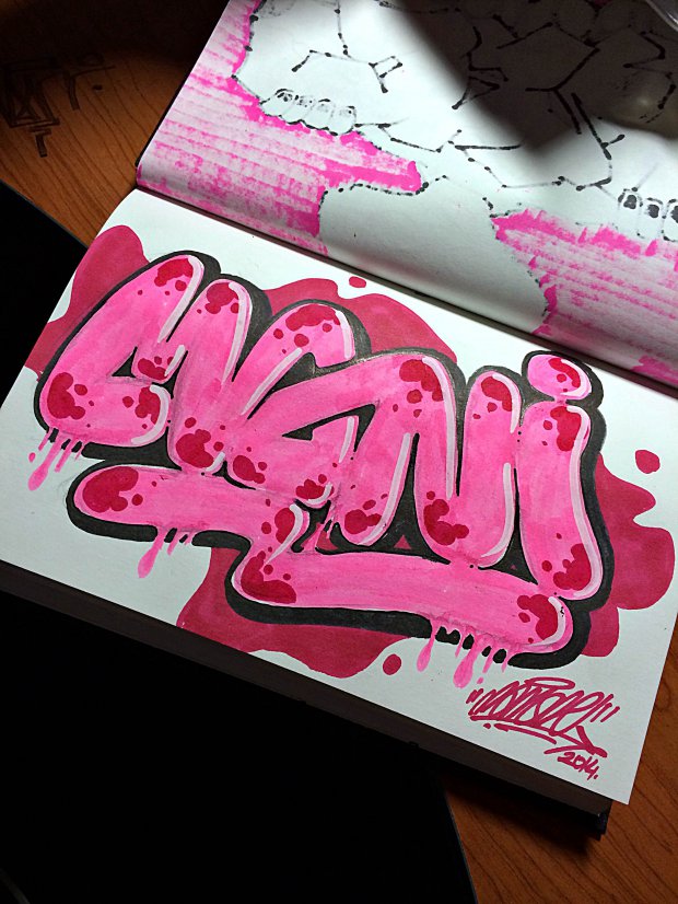 Graffiti Sketch in Pego - Photo by MANIONE - sketch, blackbook (2014)