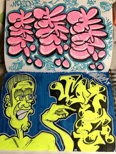 Graffiti Sketch in Pego - Photo by MANIONE - sketch, blackbook, throwie (2014)