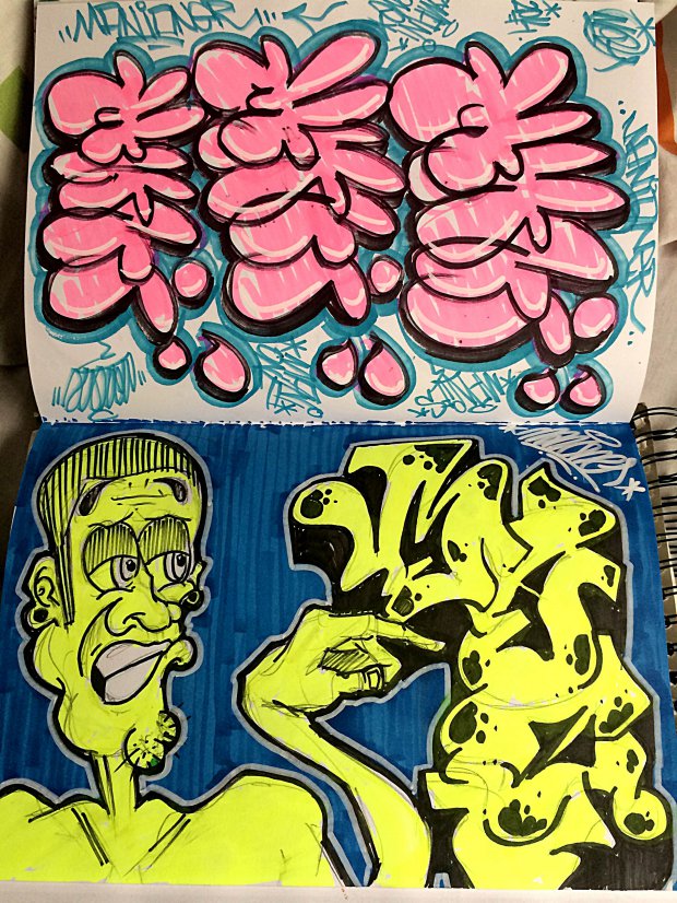 Graffiti Sketch in Pego - Photo by MANIONE - sketch, blackbook, throwie (2014)