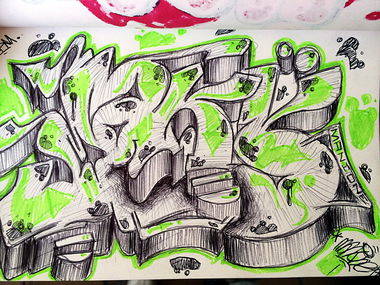 Graffiti Sketch in Pego - Photo by MANIONE - sketch, blackbook (2014)