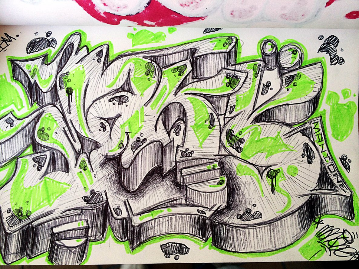 Graffiti Sketch in Pego - Photo by MANIONE - sketch, blackbook (2014)