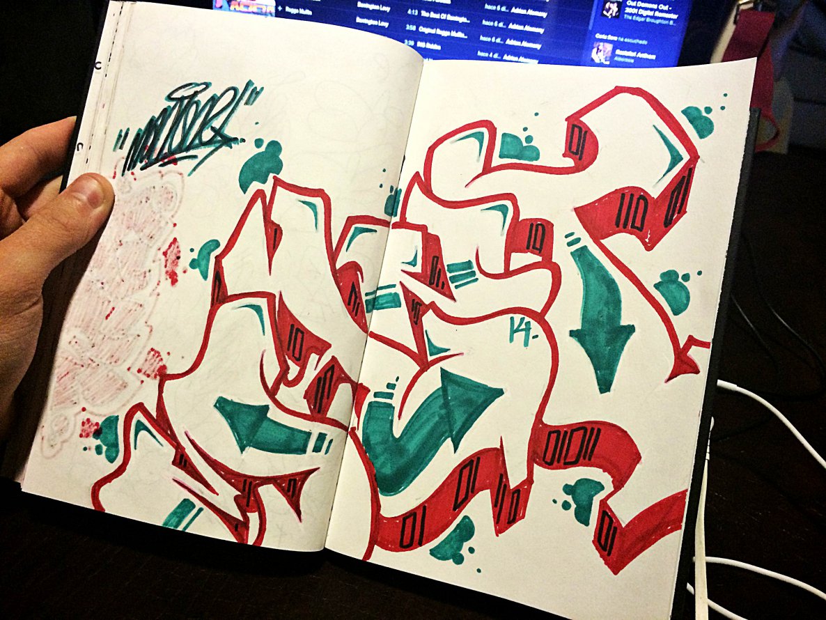 Graffiti Sketch in Pego - Photo by MANIONE - sketch, blackbook (2014)