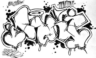 Graffiti Sketch in Pego - Photo by MANIONE - Graffiti, Sketch, Drawing (2014)
