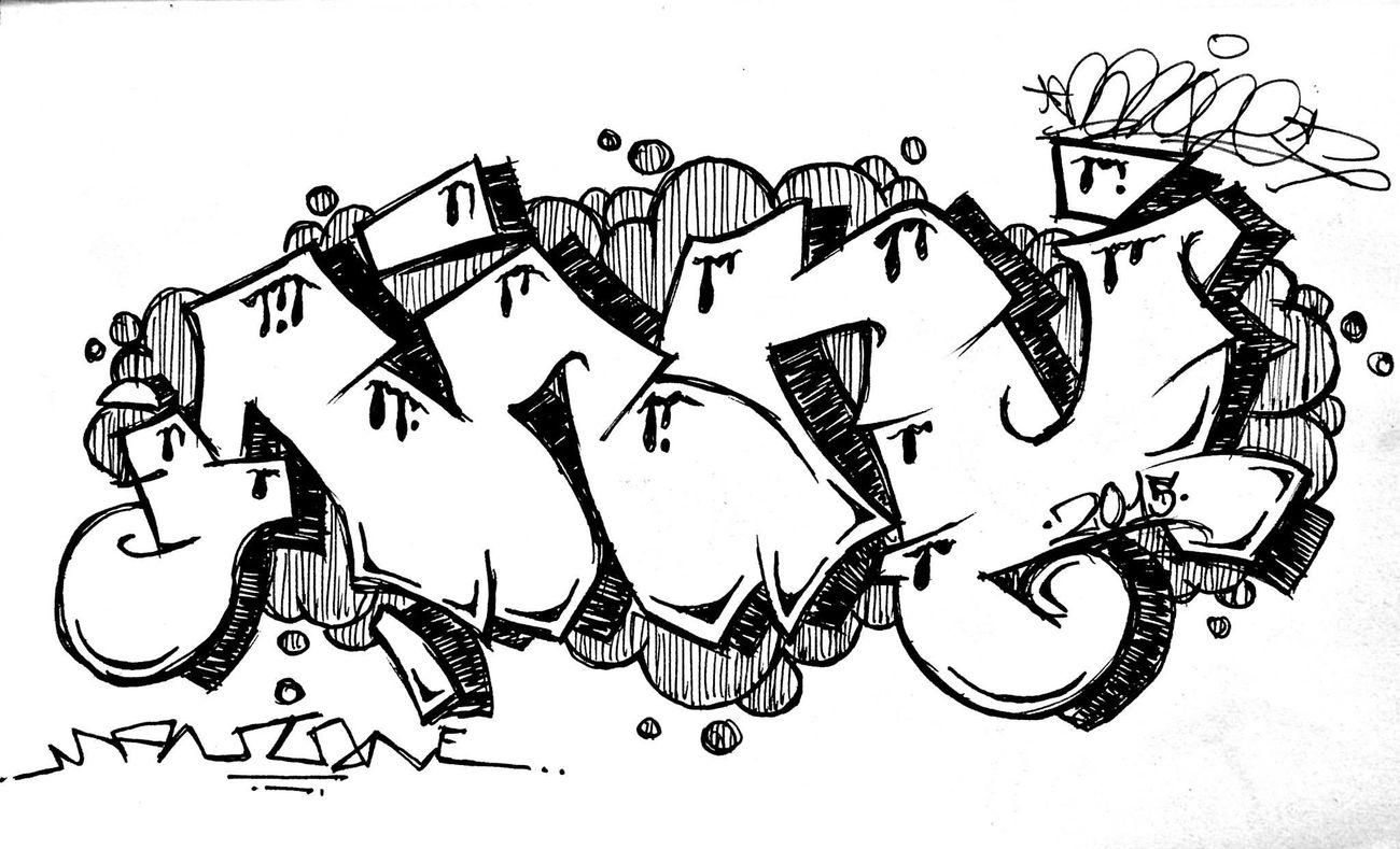 Graffiti Sketch in Pego - Photo by MANIONE - Graffiti, Sketch, Drawing (2014)