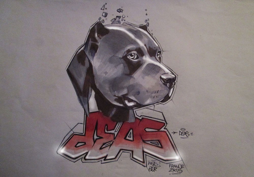 Graffiti Sketch in Alger - Photo by MAS - sketch, pit (2015)