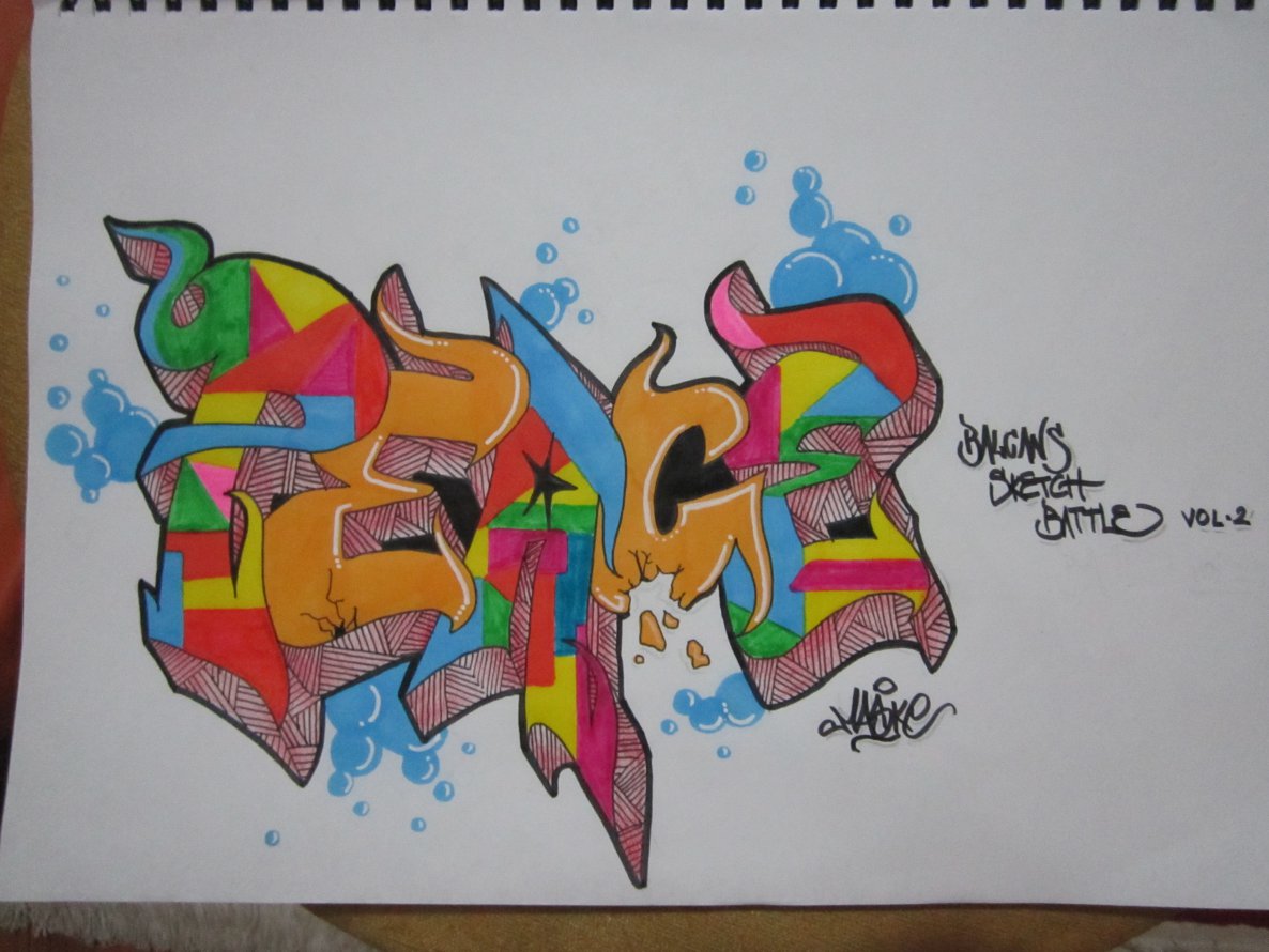 Graffiti Sketch - Photo by MASKE - peace (2013)