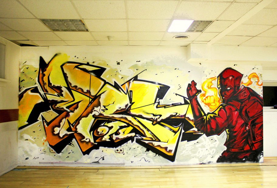 Graffiti Wall in Saint P - Photo by MRA - graffiti, girls, dota (2013)