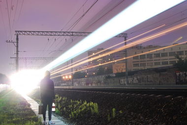 Graffiti Train in Moscow - Photo by MUTANT - atmosphere, light, night