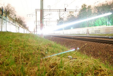 Graffiti Train in Moscow - Photo by MUTANT - light, trane, night