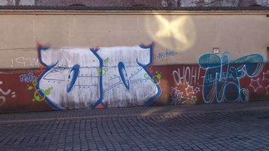 Graffiti Bombing in Magdeburg - Photo by Magdeboy - OO, OHOH, NF (2013)