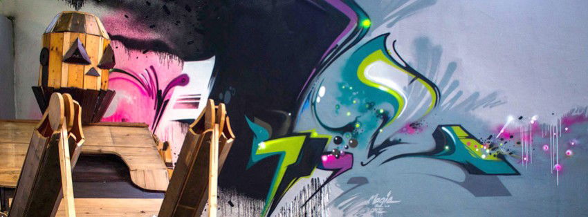 Graffiti Artwork in Düsseldorf - Photo by MagicNut - Magic, Wood, Robot