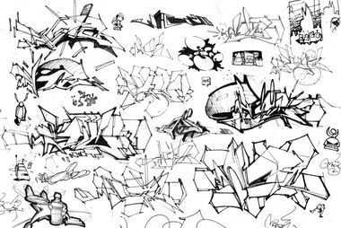 Graffiti Sketch in Düsseldorf - Photo by MagicNut - Magic, Style, Sketch