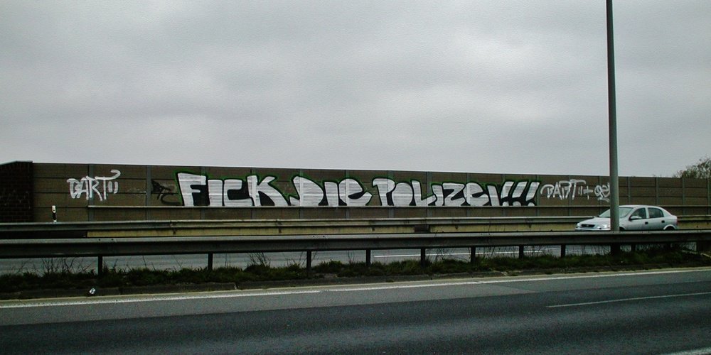 Graffiti Bombing - Photo by Marieundjana - fick, die, polizei