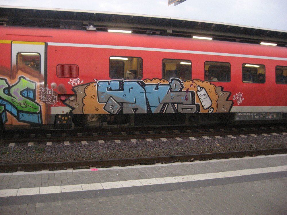 Graffiti Train - Photo by Marieundjana - saur, hng