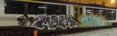 Graffiti Train in Dresden - Photo by MaxLeibbrand - MOEK, SNOK, LMA (2015)