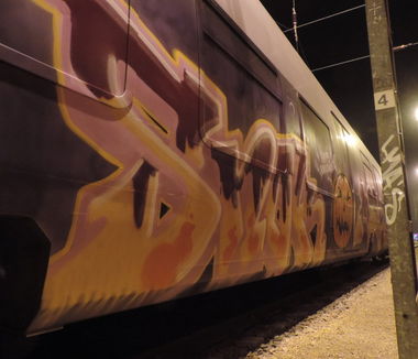 Graffiti Train in Leipzig - Photo by MaxLeibbrand - Snok, LMA, LMAS (2014)