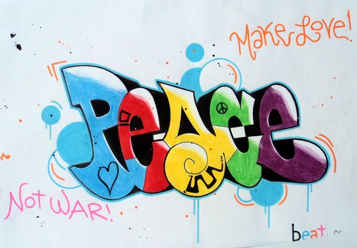 Graffiti Sketch - Photo by Melamaskeri129 - Peace, make, love (2010)