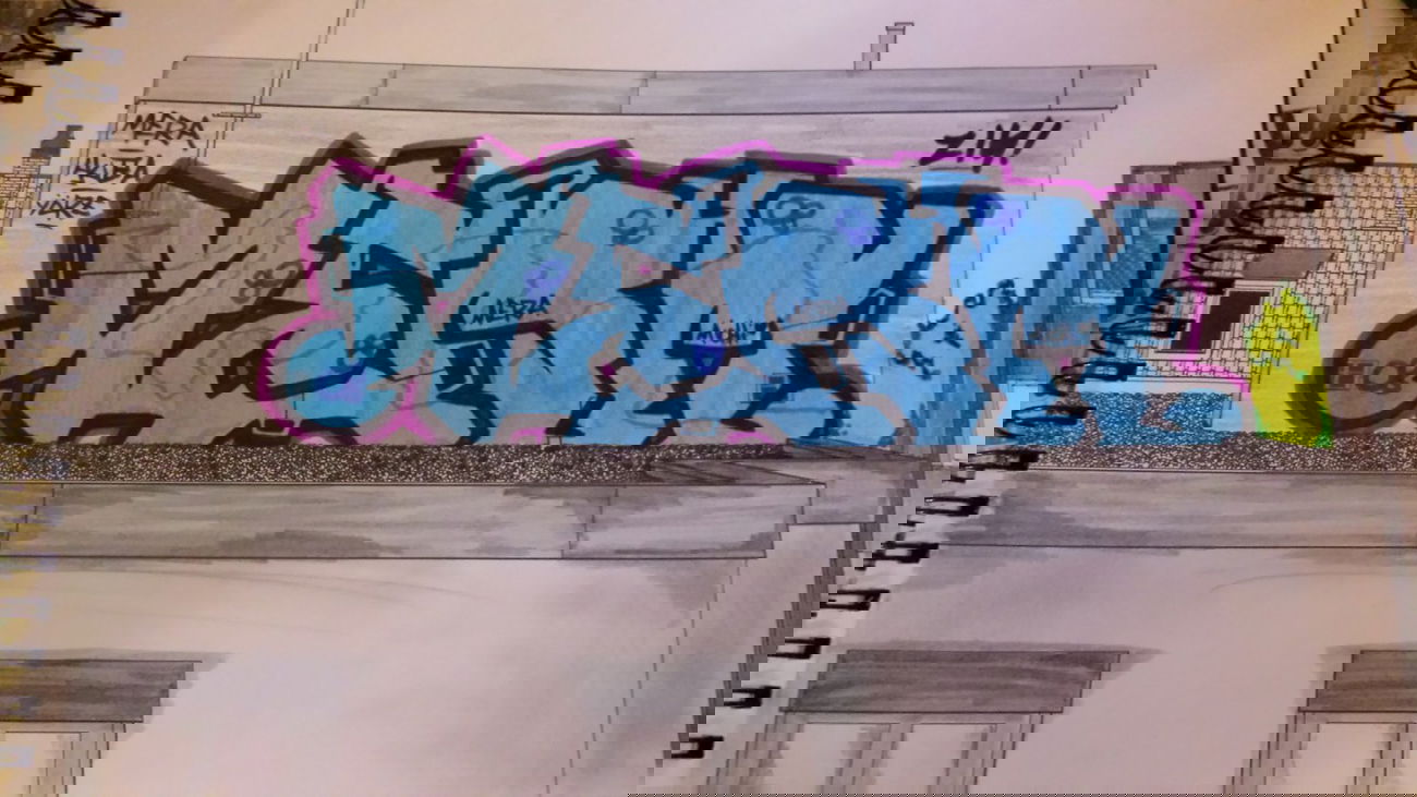 Graffiti Sketch - Photo by MeraOne - mera, 219, rooftop (2013)