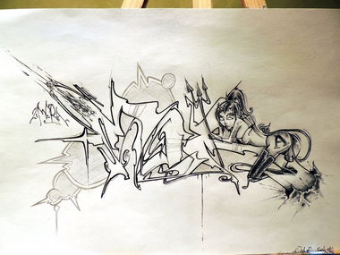 Graffiti Sketch - Photo by MeraOne - shai, shei, mera